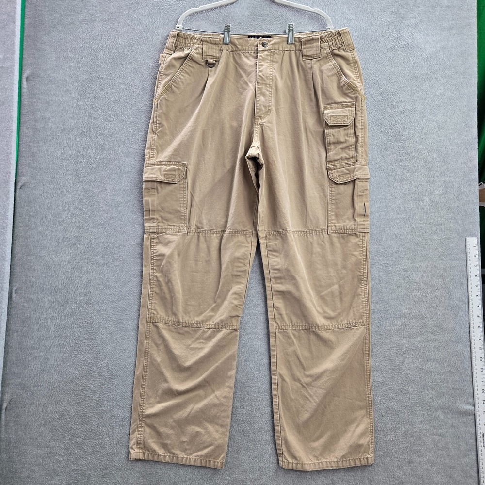 5.11 Tactical Men Pants 38x34 Beige Cargo Pockets Cotton High Rise Utility